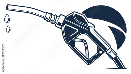 Fuel nozzle gas station pump illustration for petrol and diesel car service and fuel industry concept