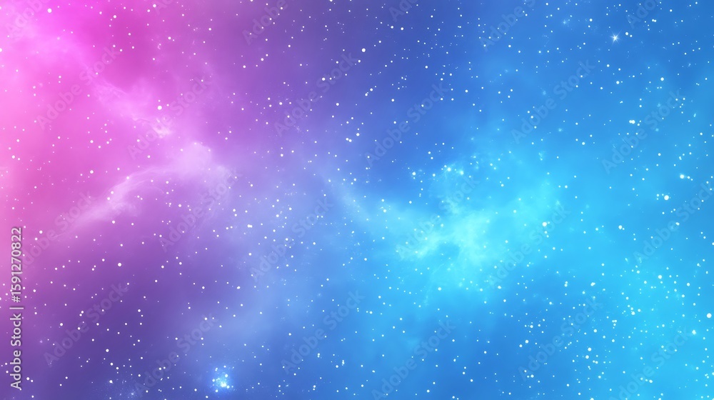 Fototapeta premium Starry Nebula Galaxy with Pink and Blue Colors Space Background