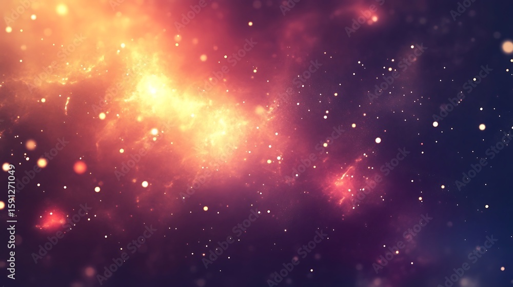 Naklejka premium Exploring Cosmic Nebula of Stars and Gas with Glowing Light