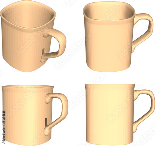 Vector illustration of a ceramic mug cup design image to accompany breakfast