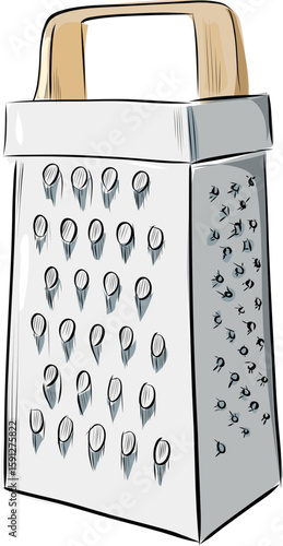 Classic metal kitchen grater with handle