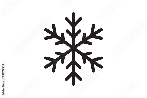 Snowflake silhouette vector art illustration on white background