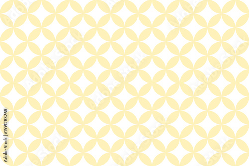 Japanese Shippo Pattern with Yellow Fill on Transparent Background