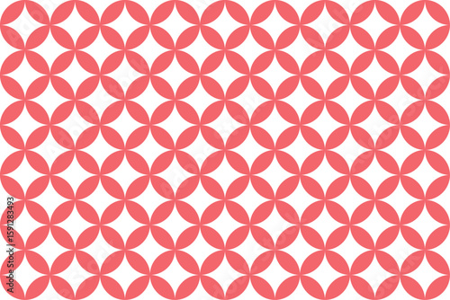 Pink Shippo Pattern with Fill on Transparent Background