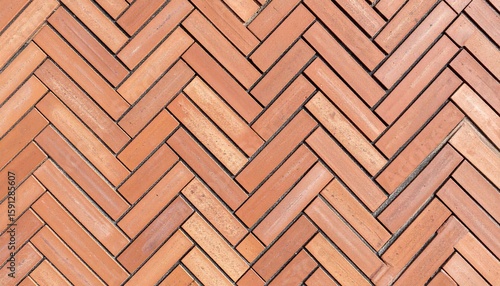Terracotta brick herringbone pattern