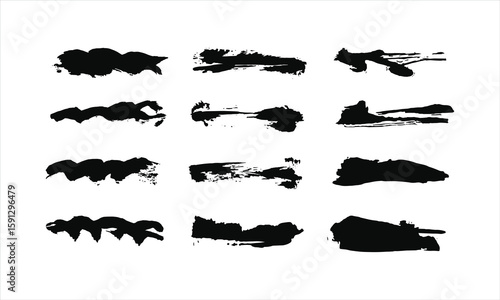 Vector Brush Stroke Kit for Artistic Embellishments and Contemporary Digital Artworks