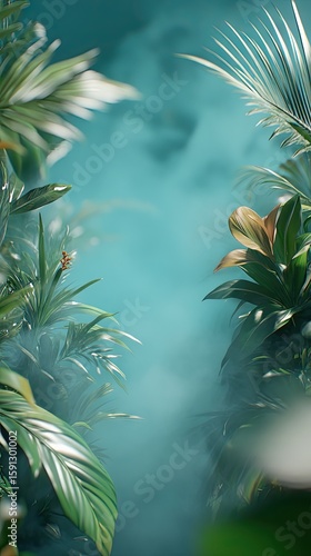 Lush tropical foliage backdrop