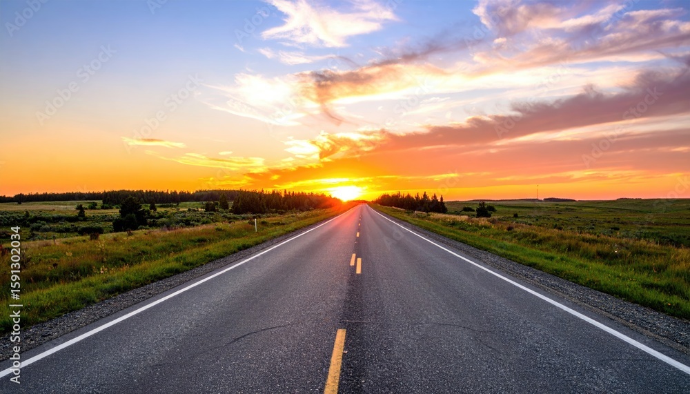 Fototapeta premium Scenic highway sunset vista