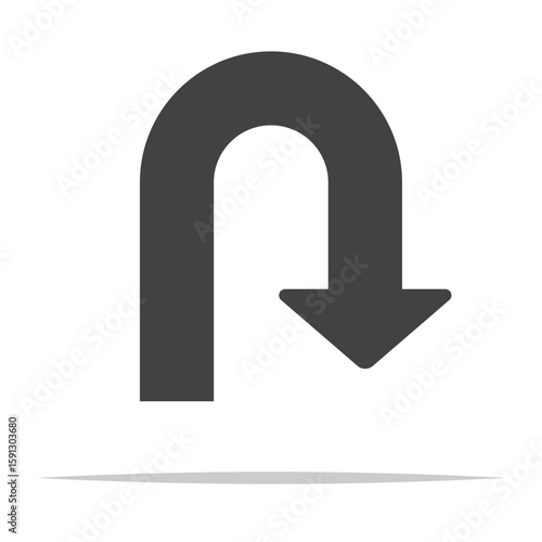 U turn symbol arrow vector isolated