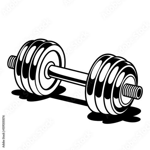dumbbell isolated on white background coloring page 