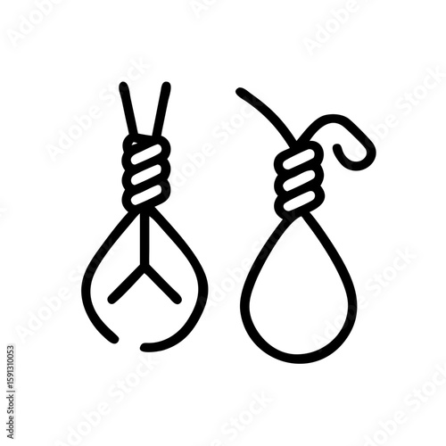 Two noose icons in minimal black line style on white background