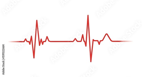 Visualize Health A Simple Red EKG Line Design Representing Medical Science and Well-being, Indicative of Heartbeat and Healthcare.