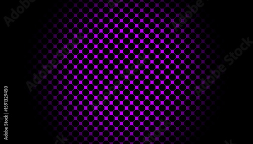Purple neon hexagon grid pattern with glowing geometric futuristic background