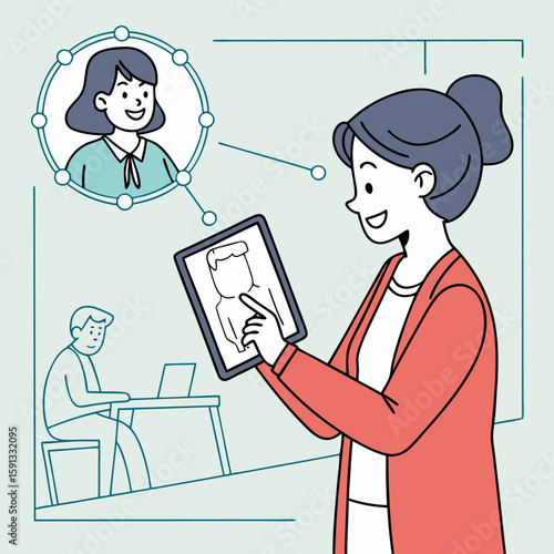 businesswomen in online conference