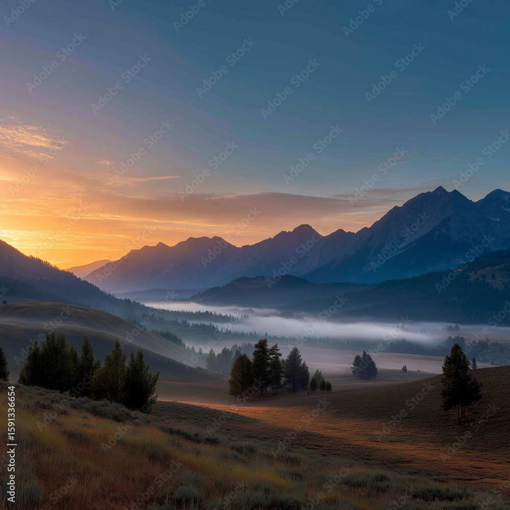 Obraz premium sunrise in the mountains