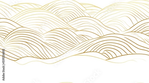 Elegant Gold Wave Pattern in a Premium Japanese Style Poster Design