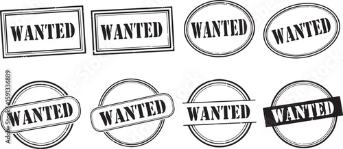 Collection of eight black and white wanted posters and stamps, wanted, poster, stamp, vintage, western, old west, outlaw, criminal, law, justice, police, reward, search, fugitive, crime, legal, docume