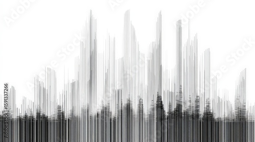 Minimal Vector Data Art Featuring Translucent Bar-Chart Silhouettes
