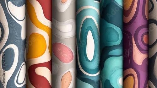 Vibrant Pastel Paper Patterns With Seamless Abstract Designs