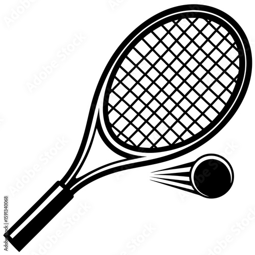 tennis racket and ball