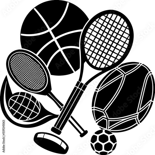 tennis racket and ball