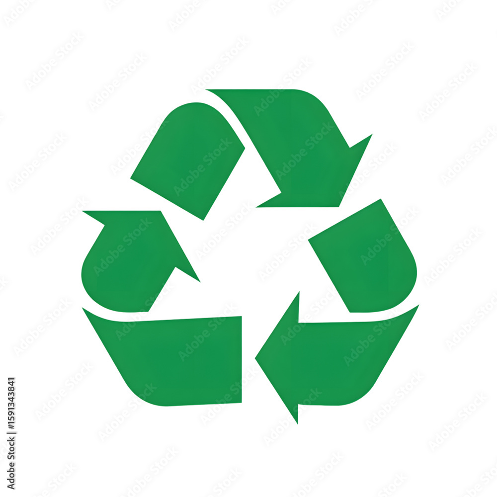 Fototapeta premium Recycling symbol graphic on black background. Possible use Environmental awareness