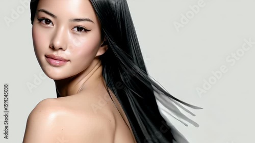 Japanese Beauty Banner with Radiant Hair/輝く髪の日本人ビューティーバナー3