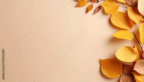 Wallpaper Mural Autumn leaves arrangement natural setting aesthetic photograph warm colors close-up view seasonal beauty Torontodigital.ca
