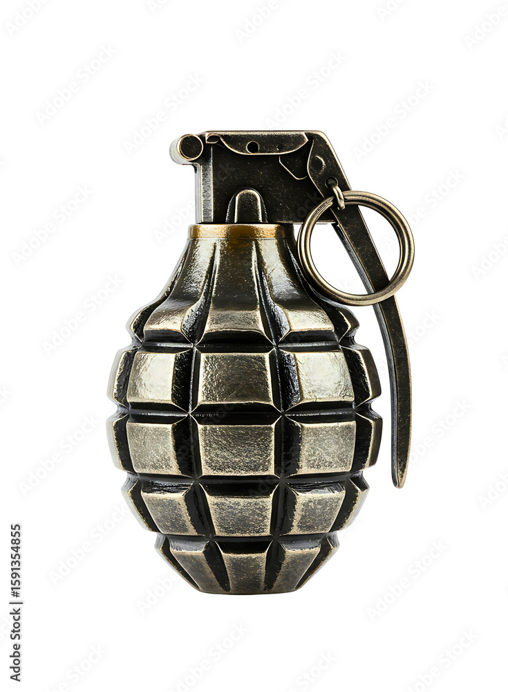 Classic fragmentation grenade isolated on transparent background Classic fragmentation grenade isolated on transparent background
