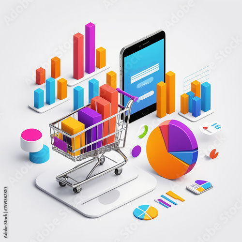 E-commerce and Marketing Analytics Illustration