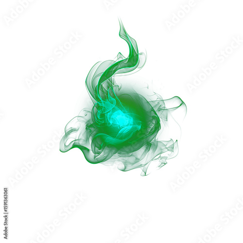 Fotografie Green flame ball with transparent background