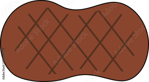 Vector illustration of a grilled steak with criss-cross grill lines