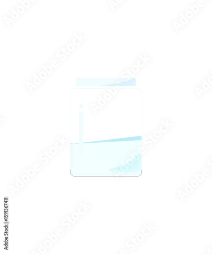 Minimalist White and Blue Milk Powder Jar with Elegant Smooth Label and Clean Packaging for Nutrition