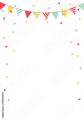 バースデーカード_誕生日パーティー背景（タテ） 