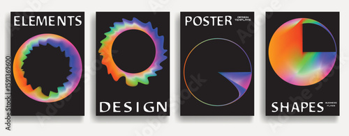 Modern posters . Vector design composition with colorful various geometric shapes . Abstract contemporary art . Vector art ideal for media, ads, covers, brochures, banners.
