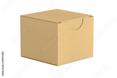 Cardboard box on white back...