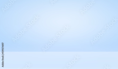 Clean empty studio bg with limbo effect - pastel blue gradient background for professional photography. Minimal backdrop transitioning from bright center to soft edges for product presentations.