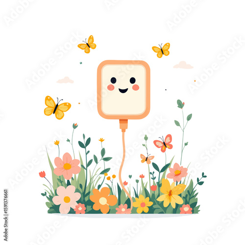 Green Battery Icon: Power & Energy Symbol Illustration


