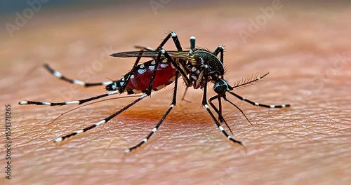 Wallpaper Mural mosquito sucking blood extreme closeup Torontodigital.ca