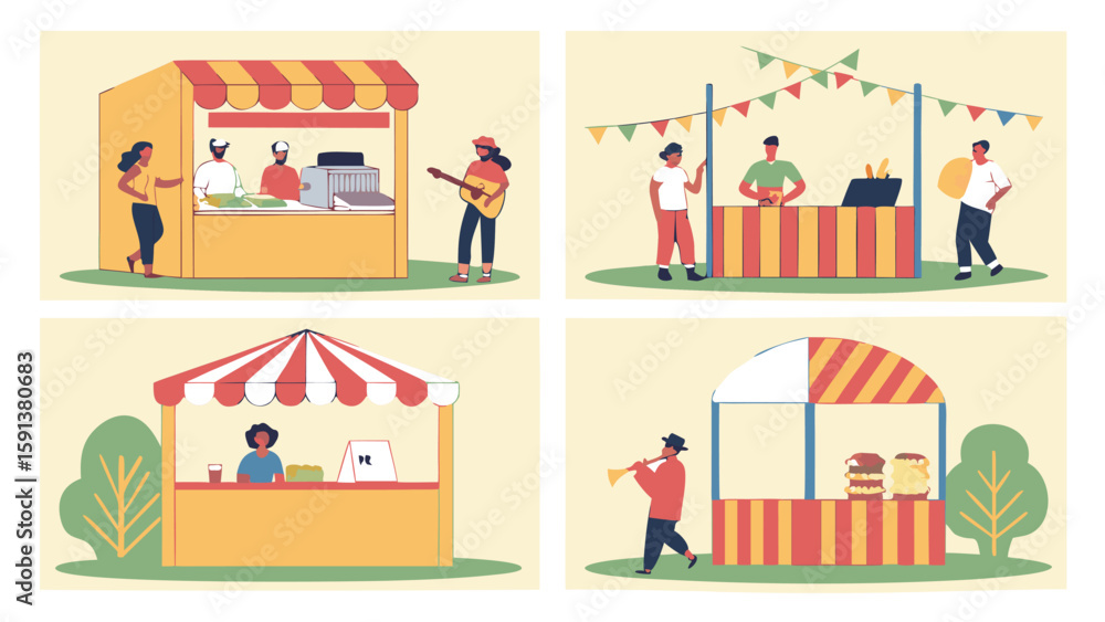 Fototapeta premium vector illustration of a circus tent