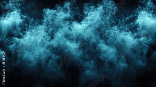 Wallpaper Mural Abstract teal smoke on black background Torontodigital.ca