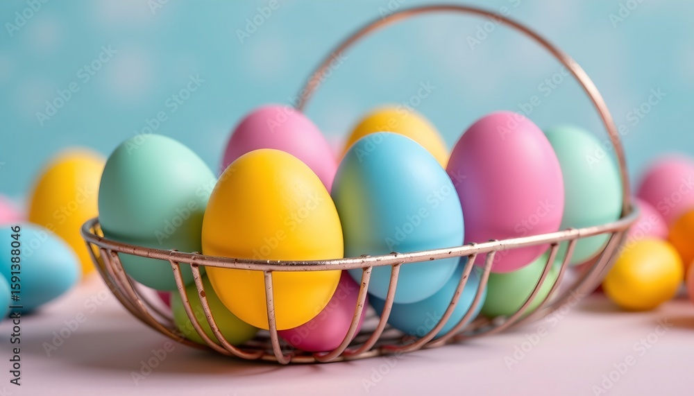 Naklejka premium Colorful Easter Eggs Curved Metal Holder