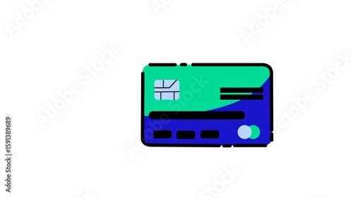 Motion business credit card with white background