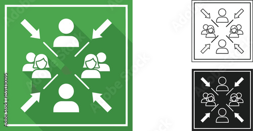 Assembly point sign vector illustration for emergency evacuation area in building and safety regulation