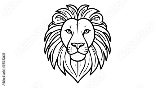 Monochrome lion head outline