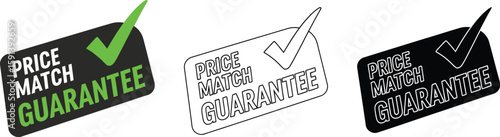 Price match guarantee vector image set for business marketing and promotional material design elements