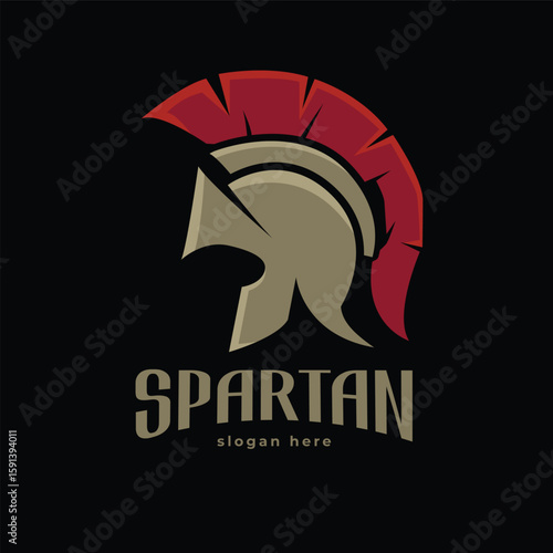 gold gladiator warrior helmet logo vector