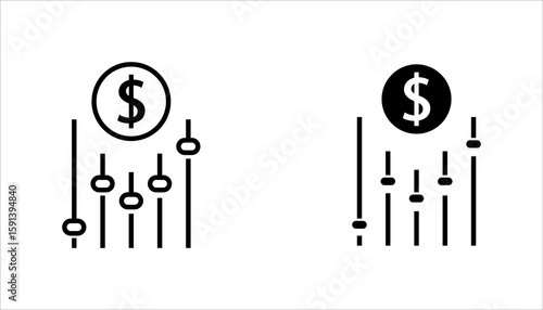 dynamic pricing line icon set. on white vector illustration, pictogram isolated on white background. color editable
