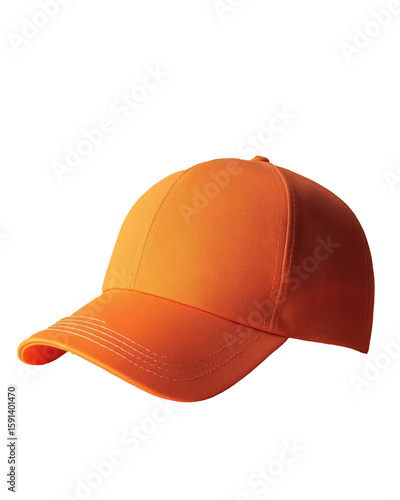 Bright orange cap displayed on a white background