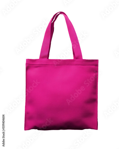 Bright pink tote bag against a plain background